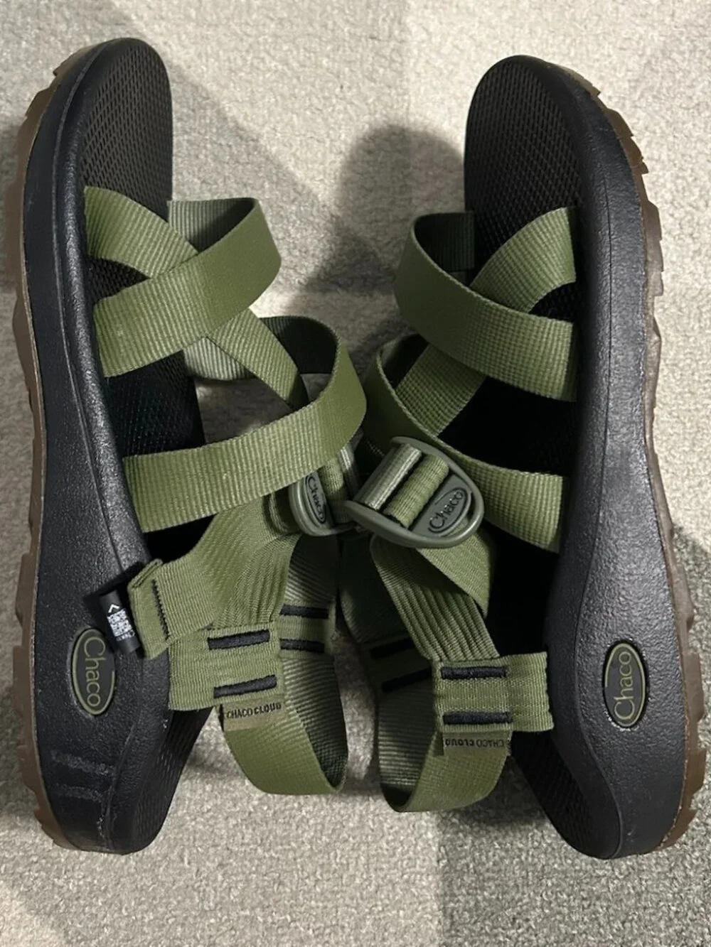 Chaco Z Cloud Hiking Sport Sandals Green Strappy *READ DESCRIPTION* Men's 10